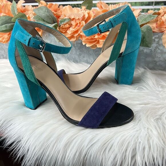 Botkier Gianna Colorblock Sandals Ultramarine Combo Size 9 - Picture 2 of 12